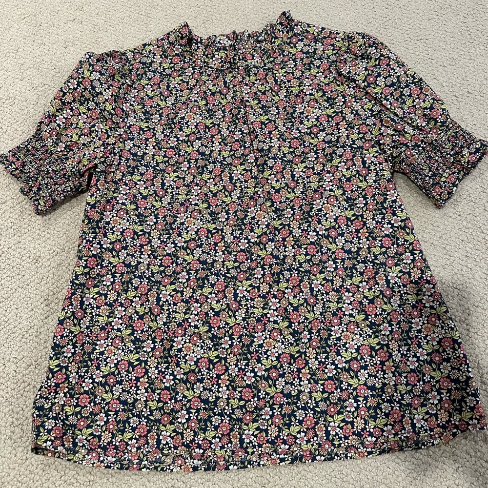 J. Crew Multicolor Floral Blouse